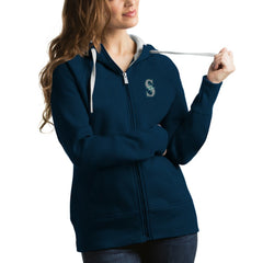 Seattle Mariners Antigua Women's Victory Full-Zip Hoodie Navy
