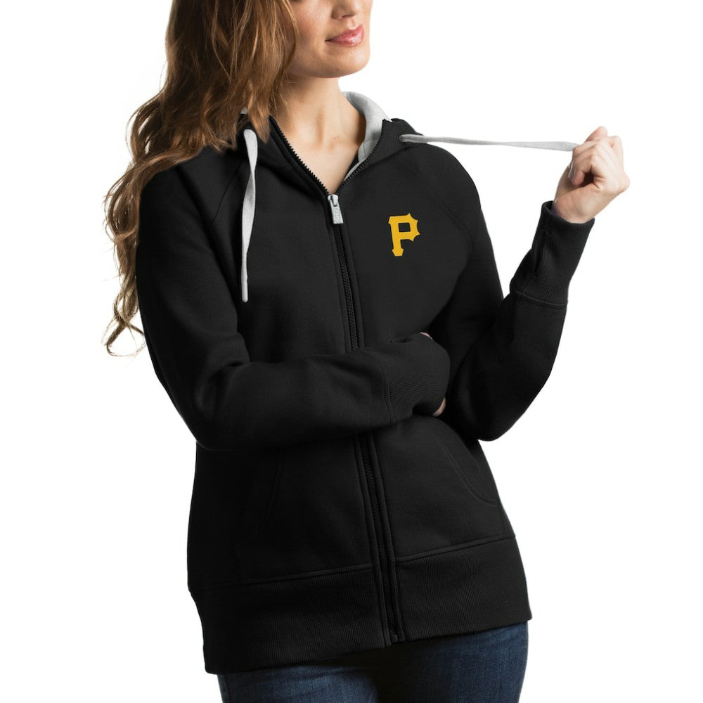 Pittsburgh Pirates Antigua Women's Victory Full-Zip Hoodie Black