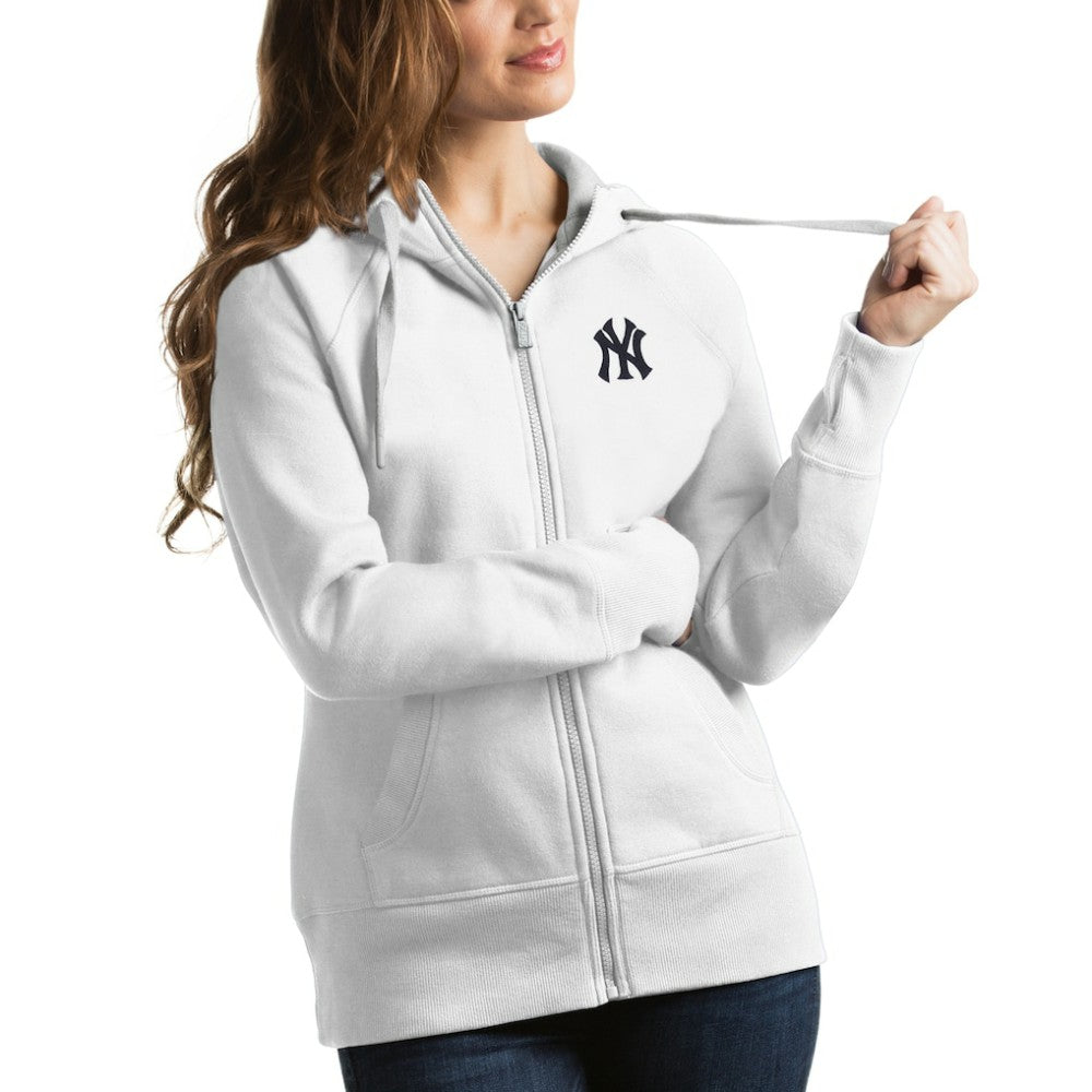 New York Yankees Antigua Women's Victory Full-Zip Hoodie White