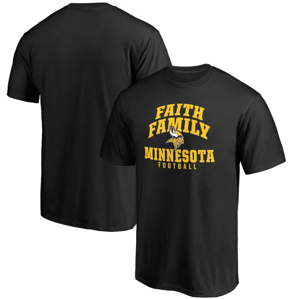 Minnesota Vikings Faith Family T-Shirt - Black on sale