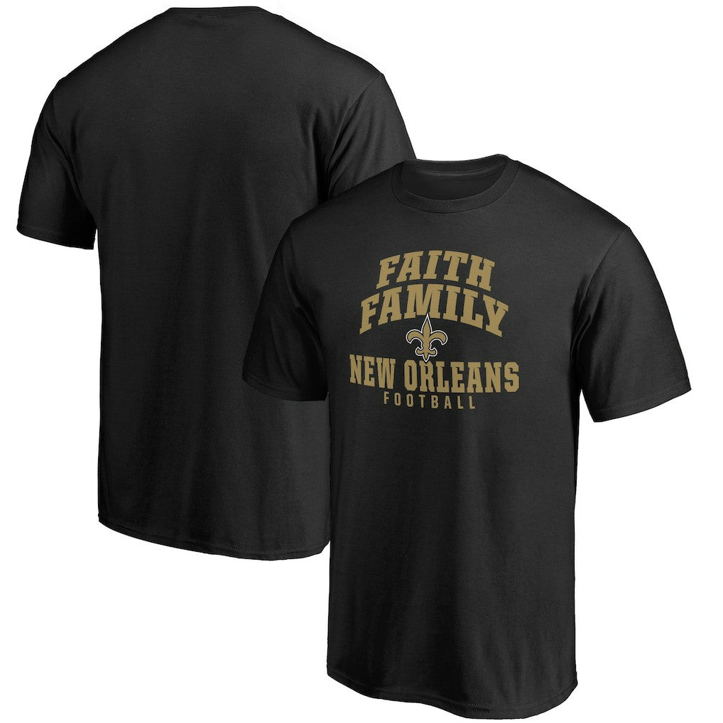New Orleans Saints Faith Family T-Shirt - Black for sale