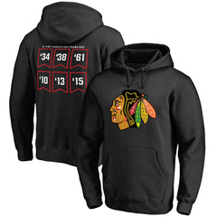 Chicago Blackhawks Raise the Banner Pullover Hoodie - Black Hoodies