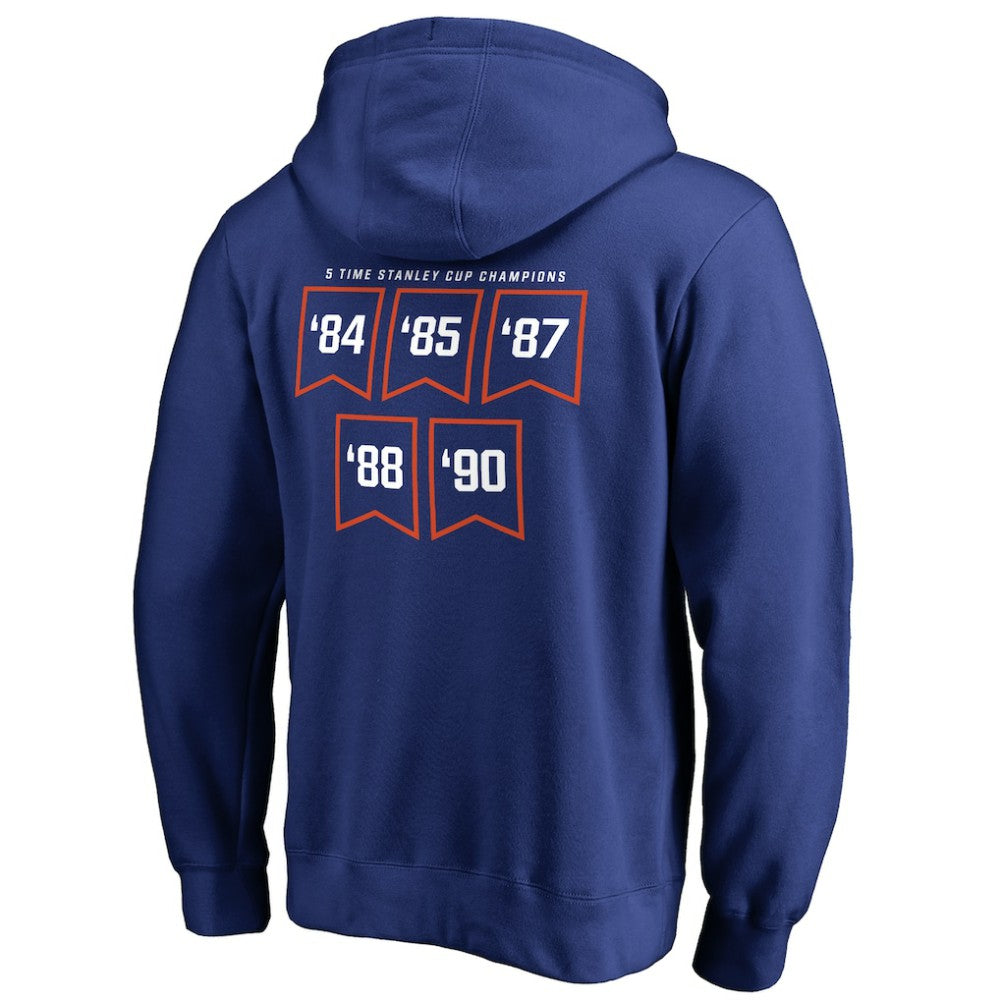 Edmonton Oilers Raise the Banner Pullover Hoodie - Royal Hoodies