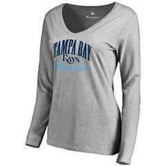 Tampa Bay Rays Women's Victory Script Long Sleeve T-Shirt Ash