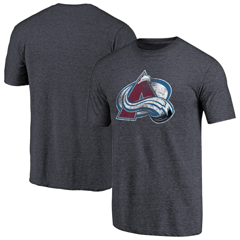 Colorado Avalanche Distressed Team Primary Logo Tri-Blend T-Shirt - Navy T-shirts