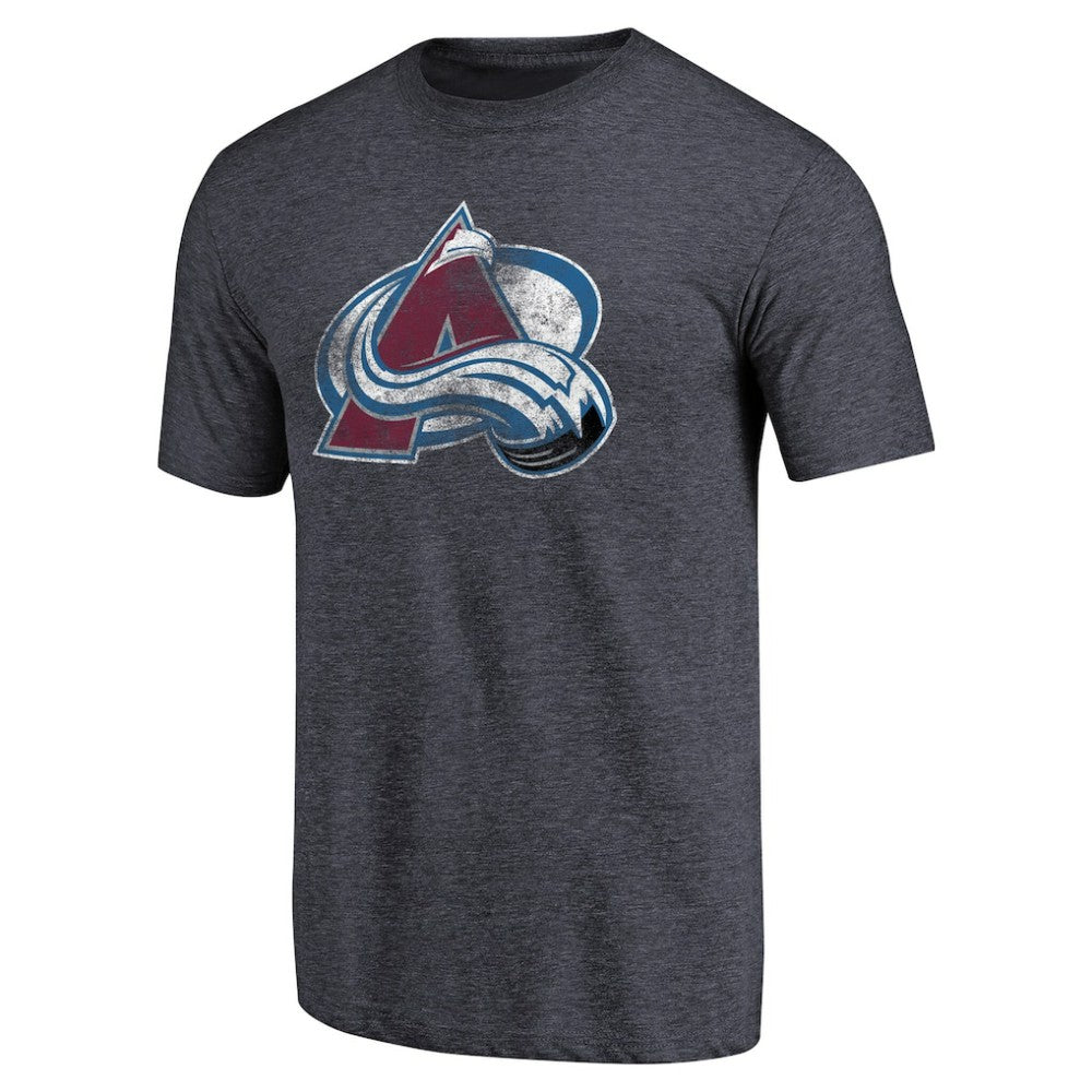 Colorado Avalanche Distressed Team Primary Logo Tri-Blend T-Shirt - Navy T-shirts