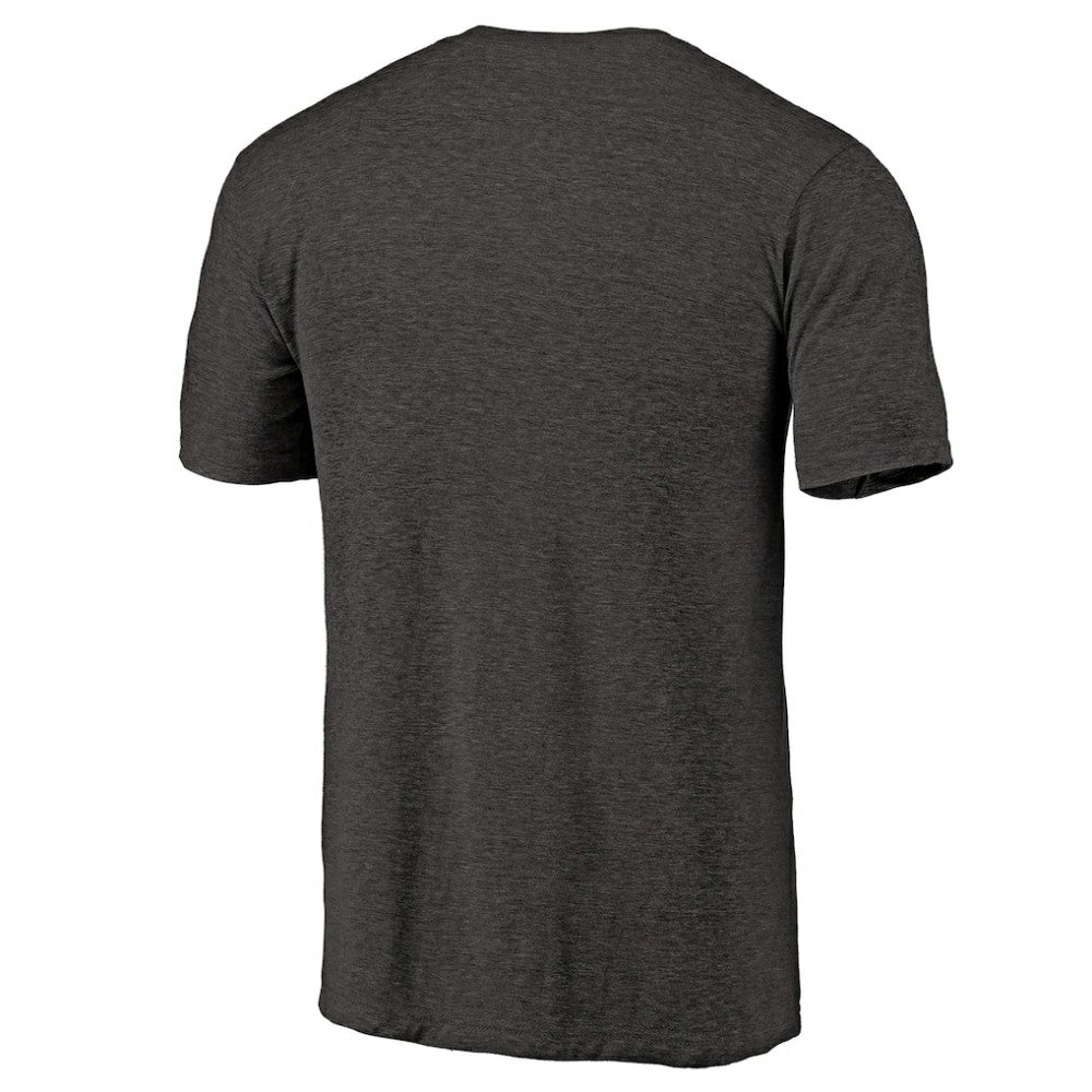 Calgary Flames Distressed Team Primary Logo Tri-Blend T-Shirt - Black T-shirts