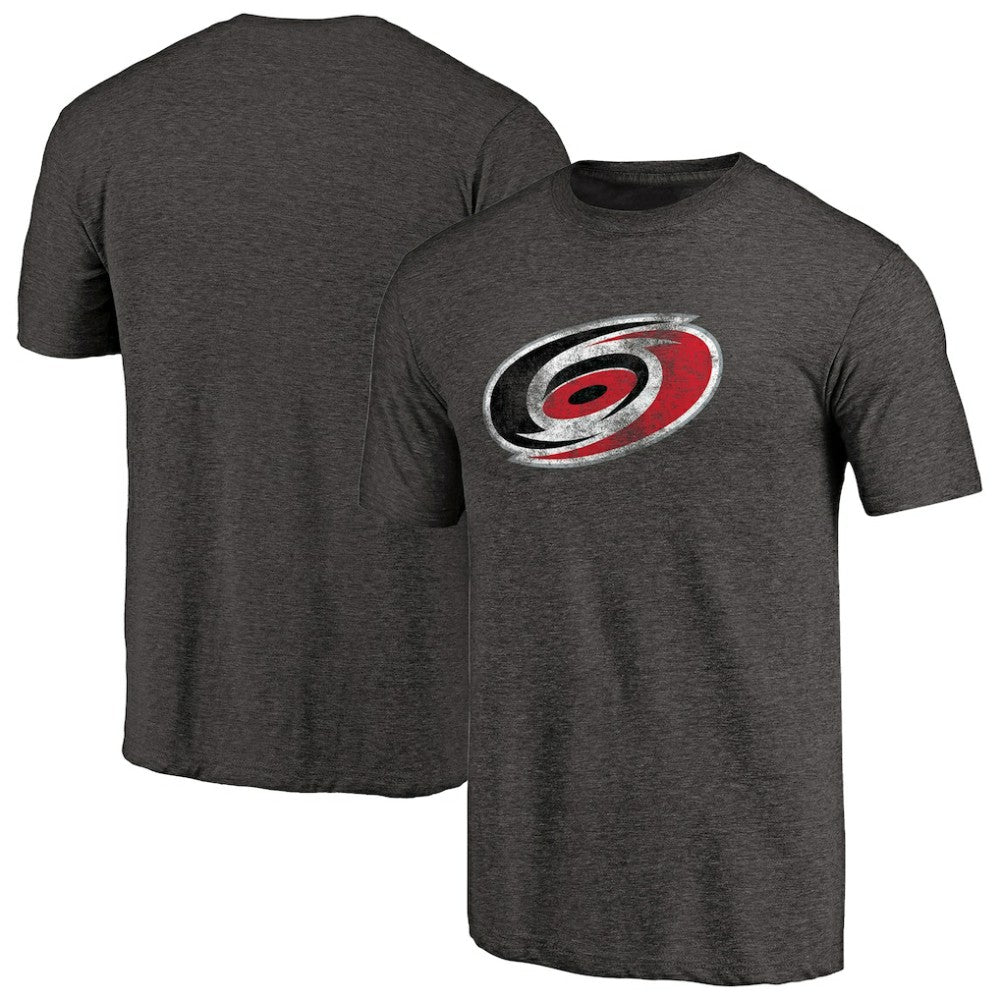 Carolina Hurricanes Distressed Team Primary Logo Tri-Blend T-Shirt - Black T-shirts