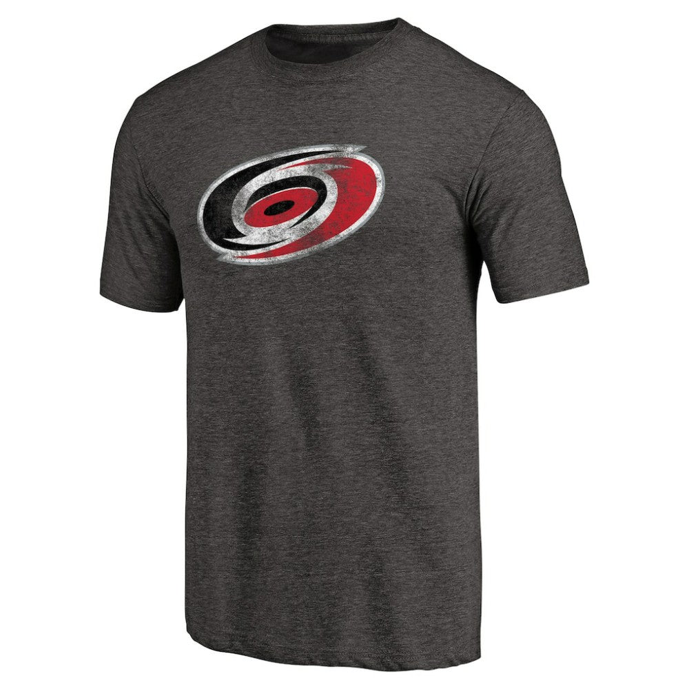 Carolina Hurricanes Distressed Team Primary Logo Tri-Blend T-Shirt - Black T-shirts