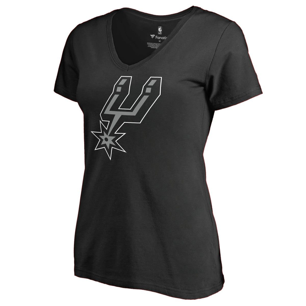 San Antonio Spurs Women's Primary Logo V-Neck T-Shirt - Black online