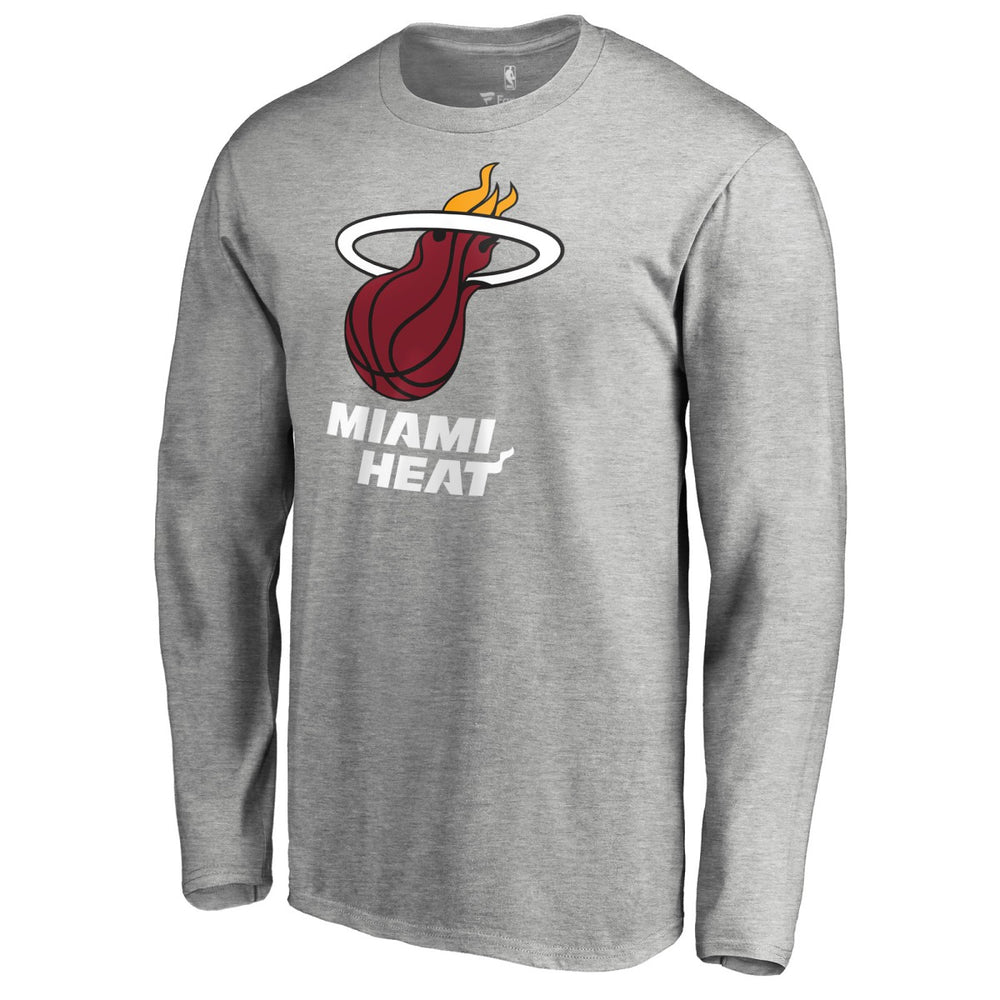 Miami Heat Primary Logo Long Sleeve T-Shirt - Heather Gray cheap