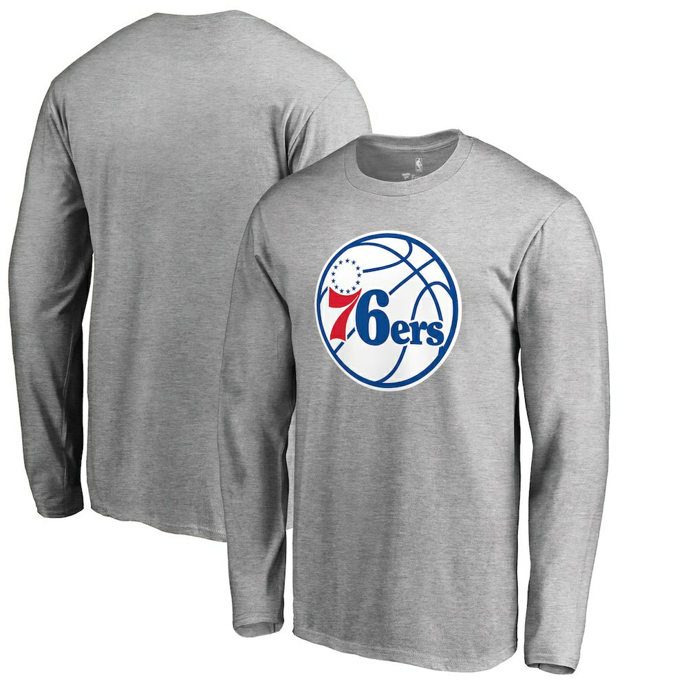 Philadelphia 76ers Primary Logo II Long Sleeve T-Shirt - Heathered Gray outlet