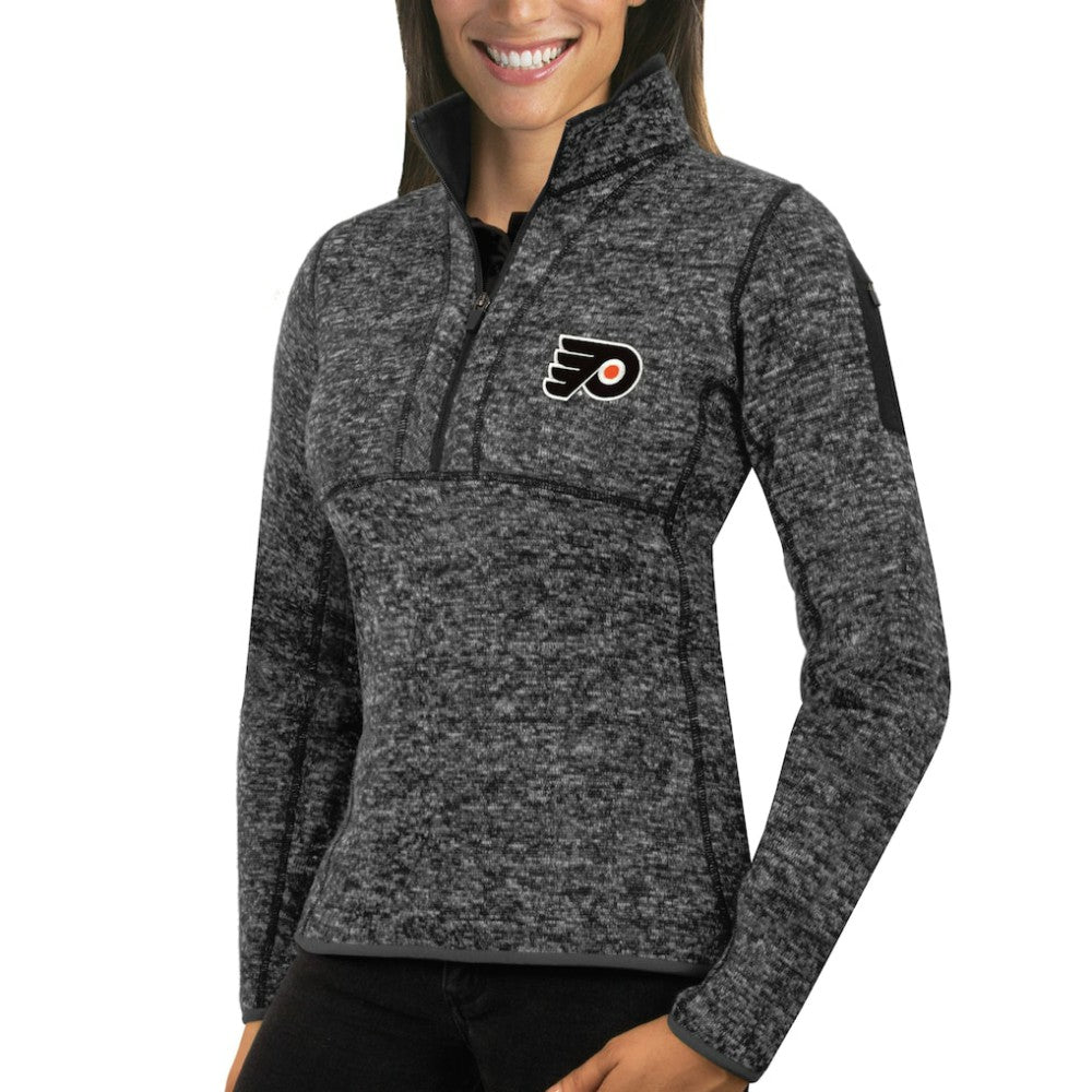Philadelphia Flyers Antigua Women's Fortune Half-Zip Sweatshirt - Charcoal Sweatshirts