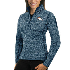 Denver Broncos Antigua Women's Fortune Half-Zip Sweater - Heather Navy discount