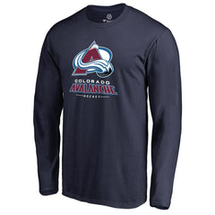 Colorado Avalanche Team Lockup Long Sleeve T-Shirt - Navy T-shirts