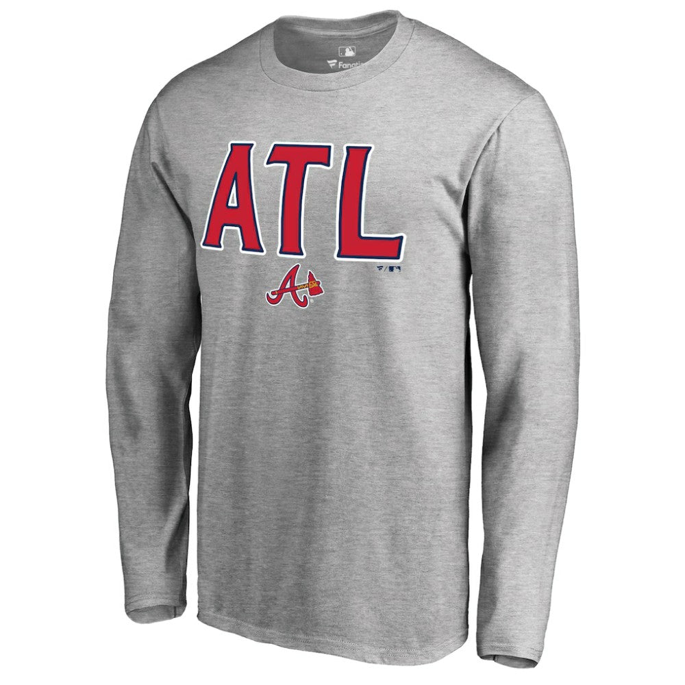 Atlanta Braves ATL Hometown Long Sleeve T-Shirt Ash
