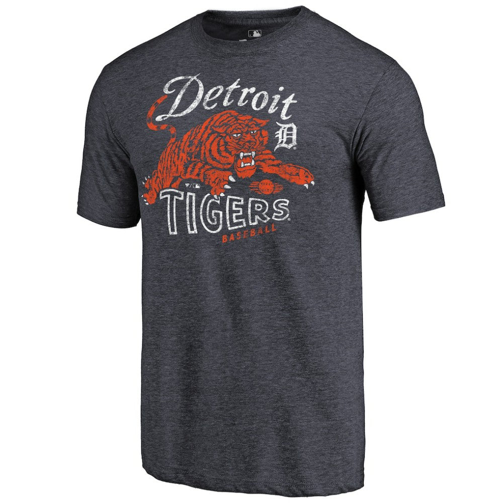 Detroit Tigers Tiger Claw Hometown Tri-Blend T-Shirt Navy