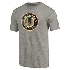 Chicago Blackhawks Throwback Logo 1937-1938 Tri-Blend T-Shirt - Ash T-shirts