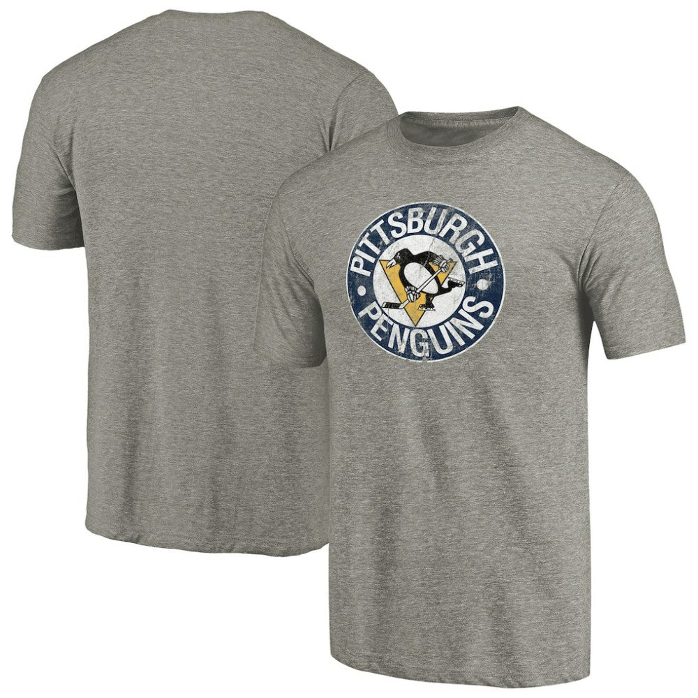 Pittsburgh Penguins Throwback Logo 1968-1969 Tri-Blend T-Shirt - Ash T-shirts