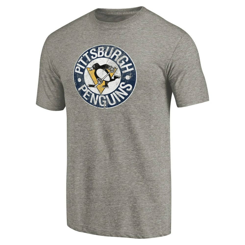 Pittsburgh Penguins Throwback Logo 1968-1969 Tri-Blend T-Shirt - Ash T-shirts