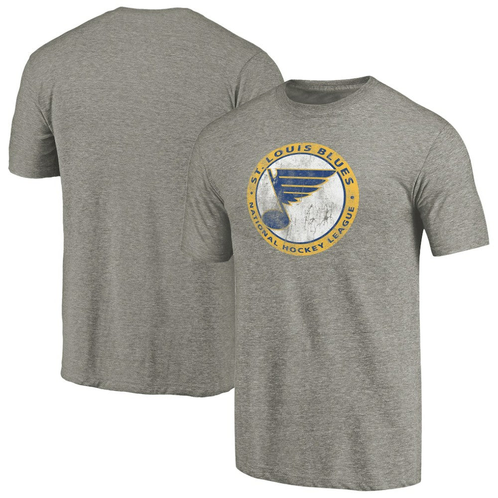 St. Louis Blues Throwback Logo 1970 Tri-Blend T-Shirt - Ash T-shirts
