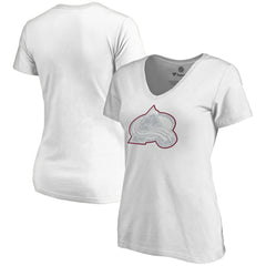 Colorado Avalanche Women's Whiteout V-Neck T-Shirt - White T-shirts