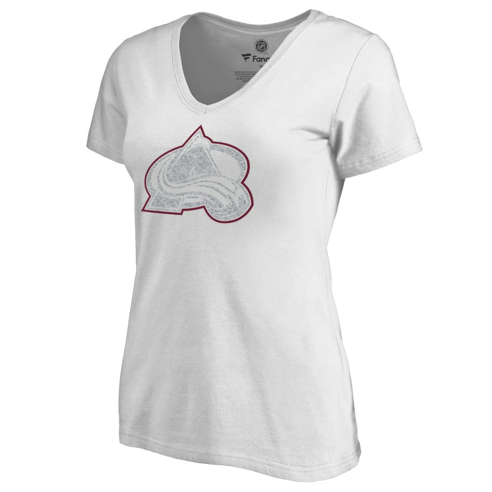 Colorado Avalanche Women's Whiteout V-Neck T-Shirt - White T-shirts