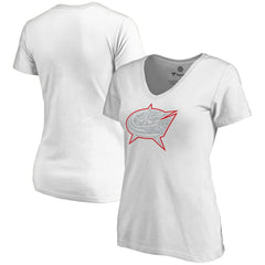 Columbus Blue Jackets Women's Whiteout V-Neck T-Shirt - White T-shirts