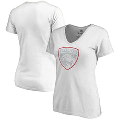 Florida Panthers Women's Whiteout V-Neck T-Shirt - White T-shirts