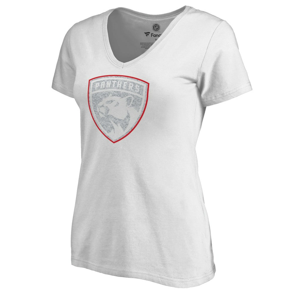 Florida Panthers Women's Whiteout V-Neck T-Shirt - White T-shirts