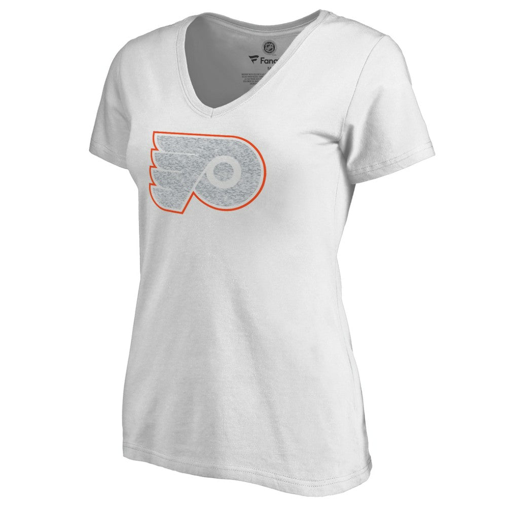 Philadelphia Flyers Women's Whiteout V-Neck T-Shirt - White T-shirts