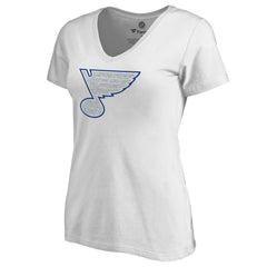 St. Louis Blues Women's Whiteout V-Neck T-Shirt - White T-shirts