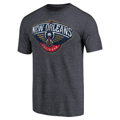 New Orleans Pelicans Distressed Team Logo Tri-Blend T-Shirt - Heather Navy on sale