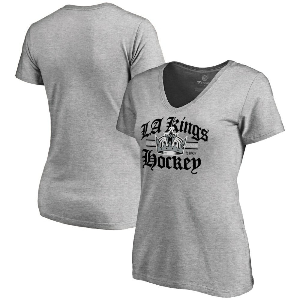 Los Angeles Kings Women's Hometown Collection The Crown V-Neck T-Shirt - ash T-shirts