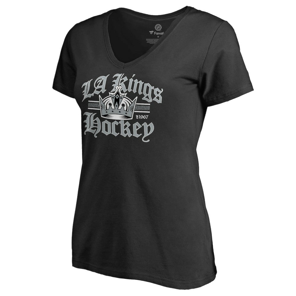 Los Angeles Kings Women's Hometown Collection The Crown V-Neck T-Shirt - Black T-shirts