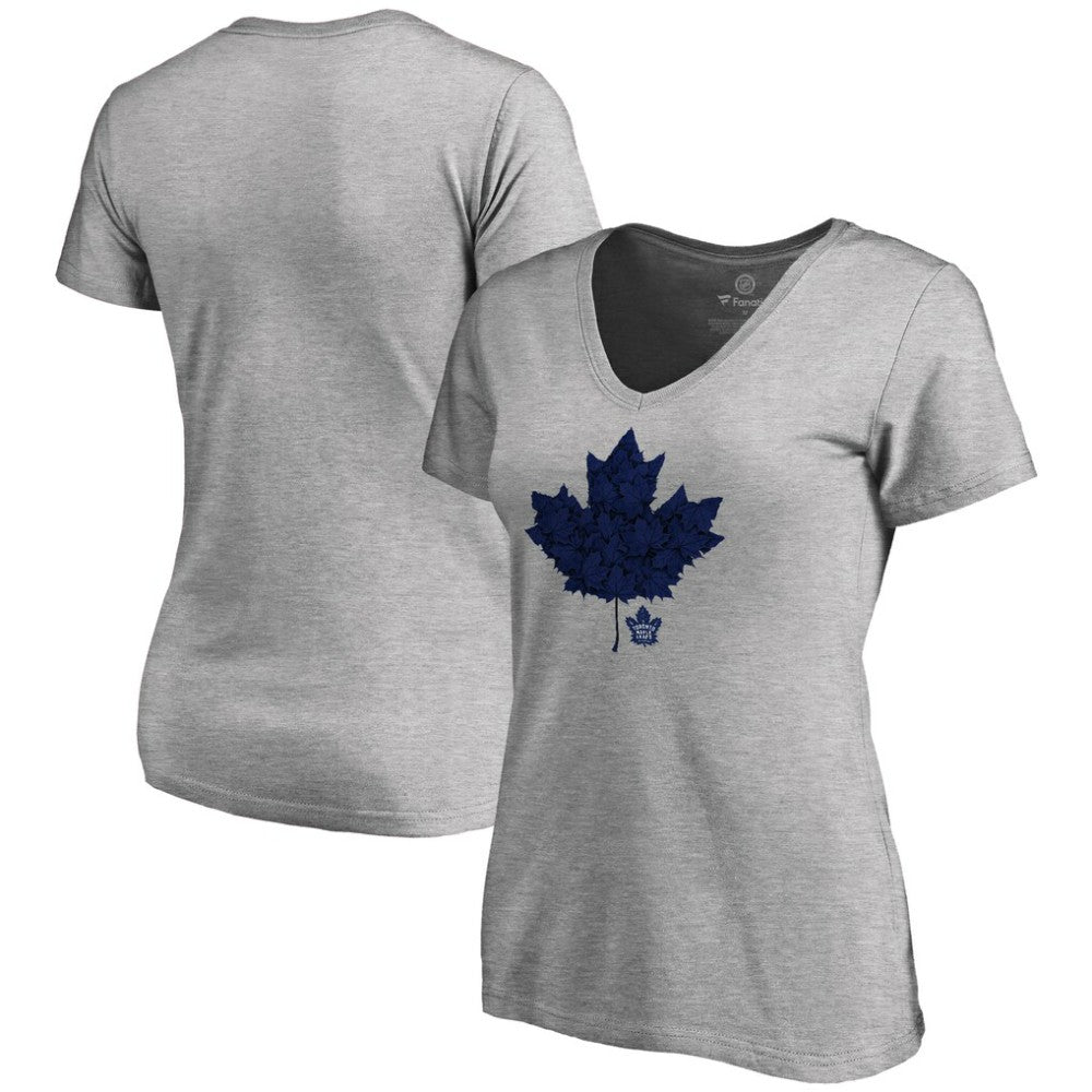 Toronto Maple Leafs Women's Hometown Collection Leafs V-Neck T-Shirt - ash T-shirts