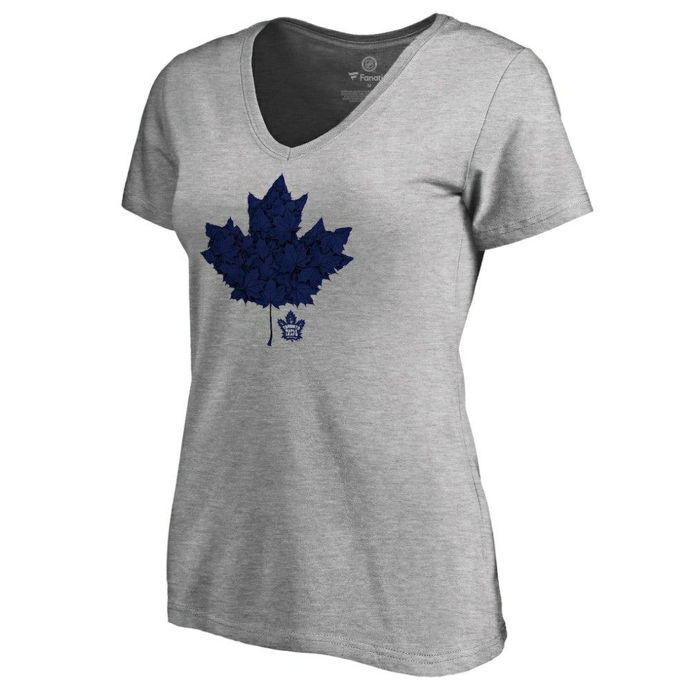 Toronto Maple Leafs Women's Hometown Collection Leafs V-Neck T-Shirt - ash T-shirts