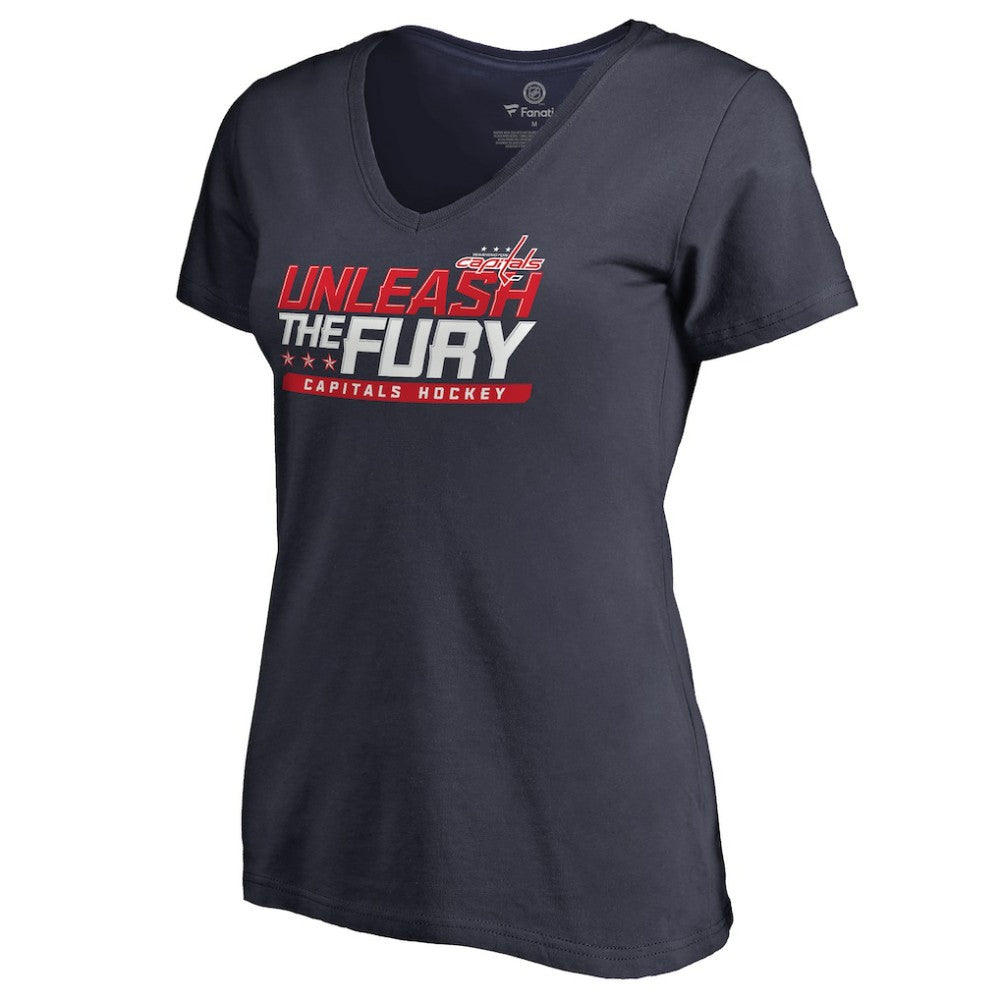 Washington Capitals Women's Hometown Collection The Fury V-Neck T-Shirt - Navy T-shirts