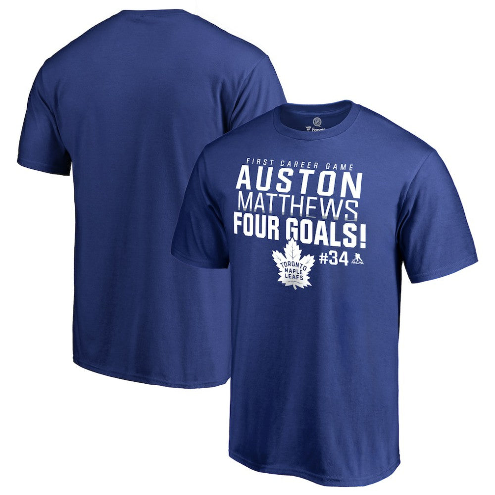 Auston Matthews Toronto Maple Leafs Four Goals T-Shirt - Royal T-shirts