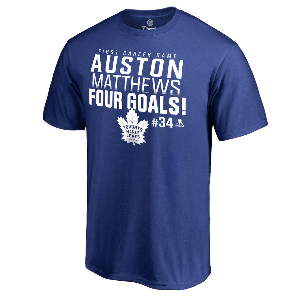Auston Matthews Toronto Maple Leafs Four Goals T-Shirt - Royal T-shirts