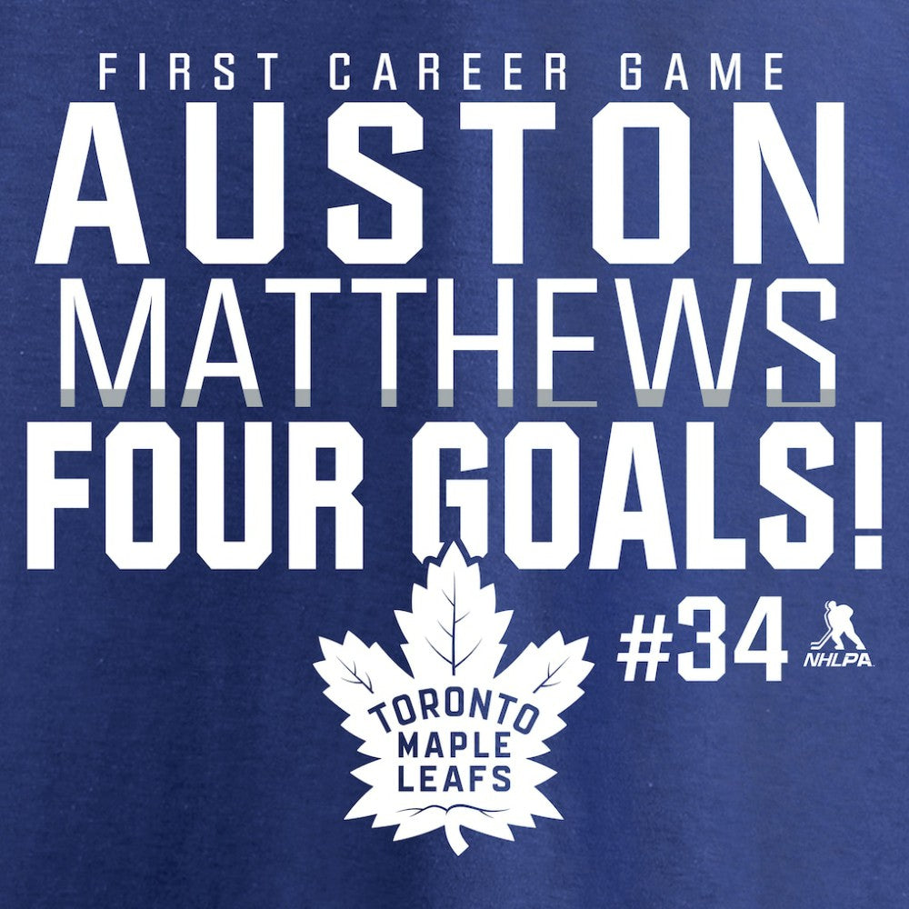 Auston Matthews Toronto Maple Leafs Four Goals T-Shirt - Royal T-shirts