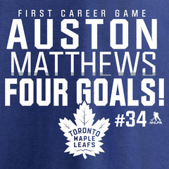 Auston Matthews Toronto Maple Leafs Four Goals T-Shirt - Royal T-shirts