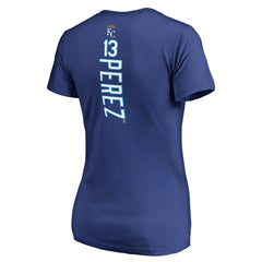 Salvador Perez Kansas City Royals Women's Backer V-Neck T-Shirt Royal