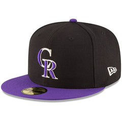 Colorado Rockies Authentic Collection ON Field 59FIFTY Structured Hat Black/Purple
