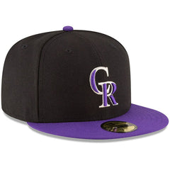 Colorado Rockies Authentic Collection ON Field 59FIFTY Structured Hat Black/Purple