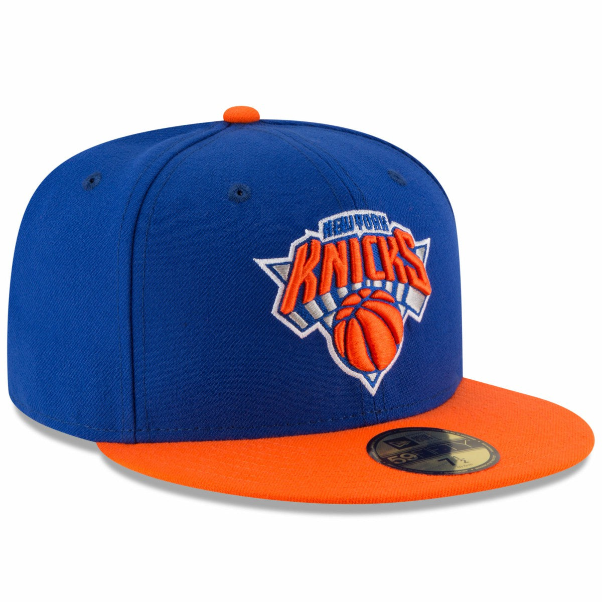 New York Knicks Team Color 2Tone 59FIFTY Fitted Hat - Royal/Orange for sale