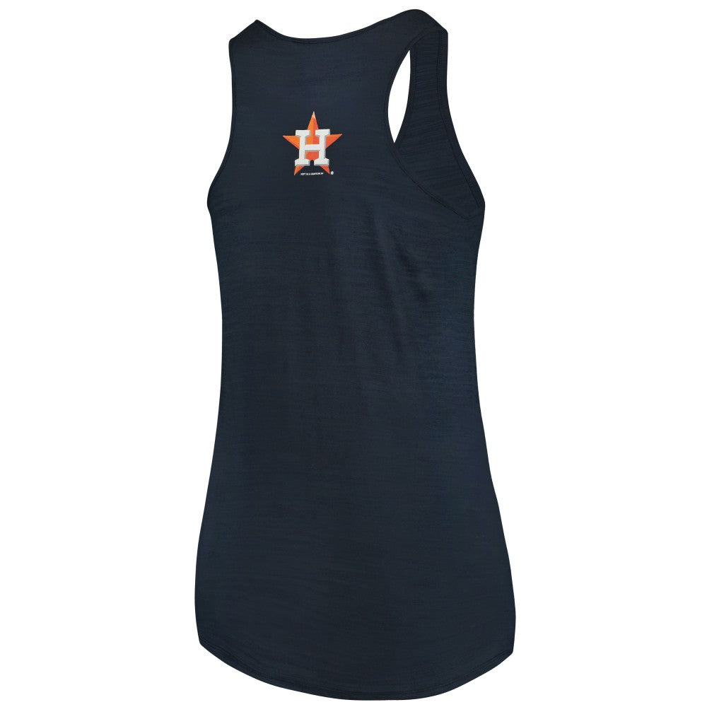 Houston Astros Soft as a Grape Women's Plus Size Swing for the Fences Racerback Tank Top Navy