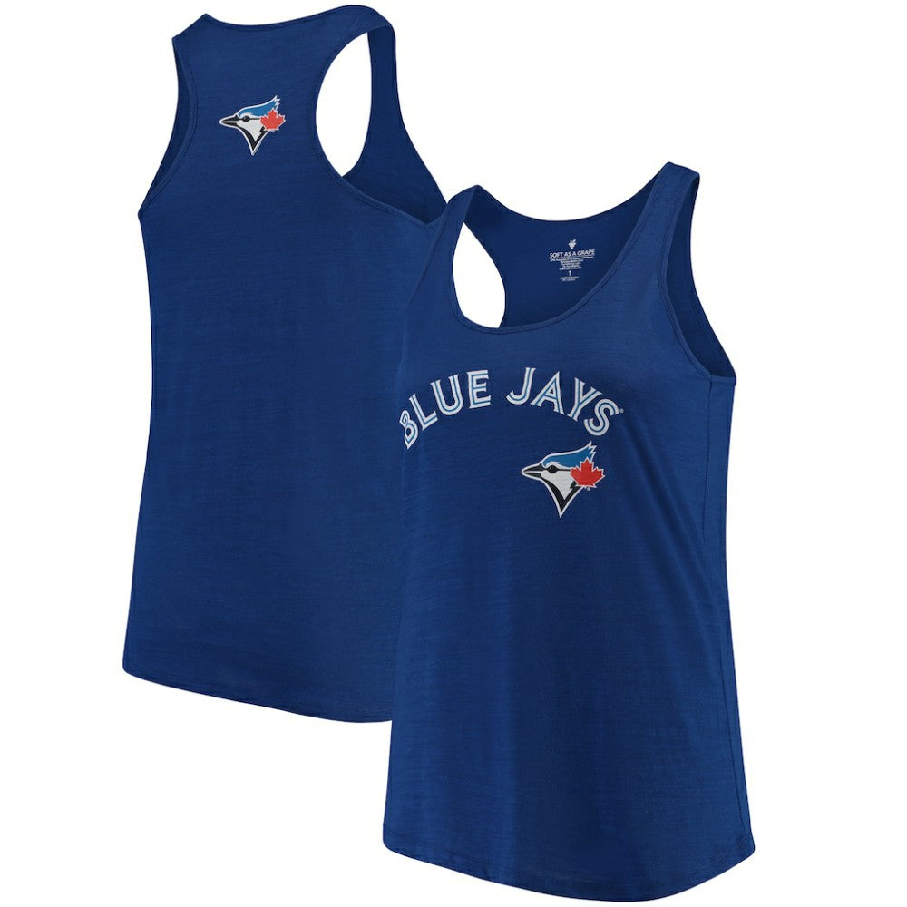 Toronto Blue Jays Soft as a Grape Women's Plus Size Swing for the Fences Racerback Tank Top Royal
