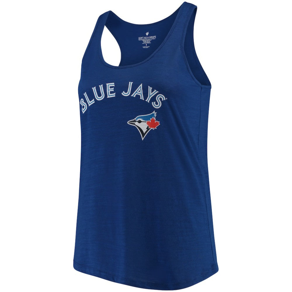 Toronto Blue Jays Soft as a Grape Women's Plus Size Swing for the Fences Racerback Tank Top Royal