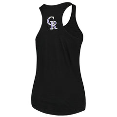 Colorado Rockies Soft as a Grape Women's Plus Size Swing for the Fences Racerback Tank Top Black